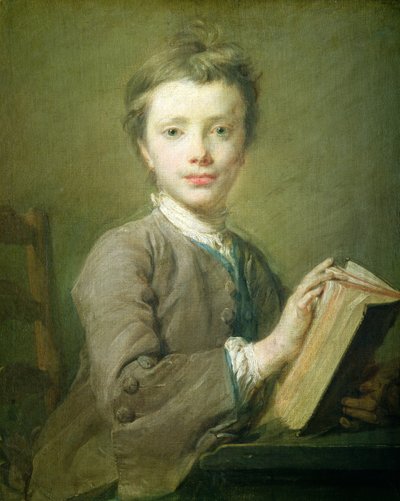 Ragazzo con un libro, c.1740 da Jean Baptiste Perronneau